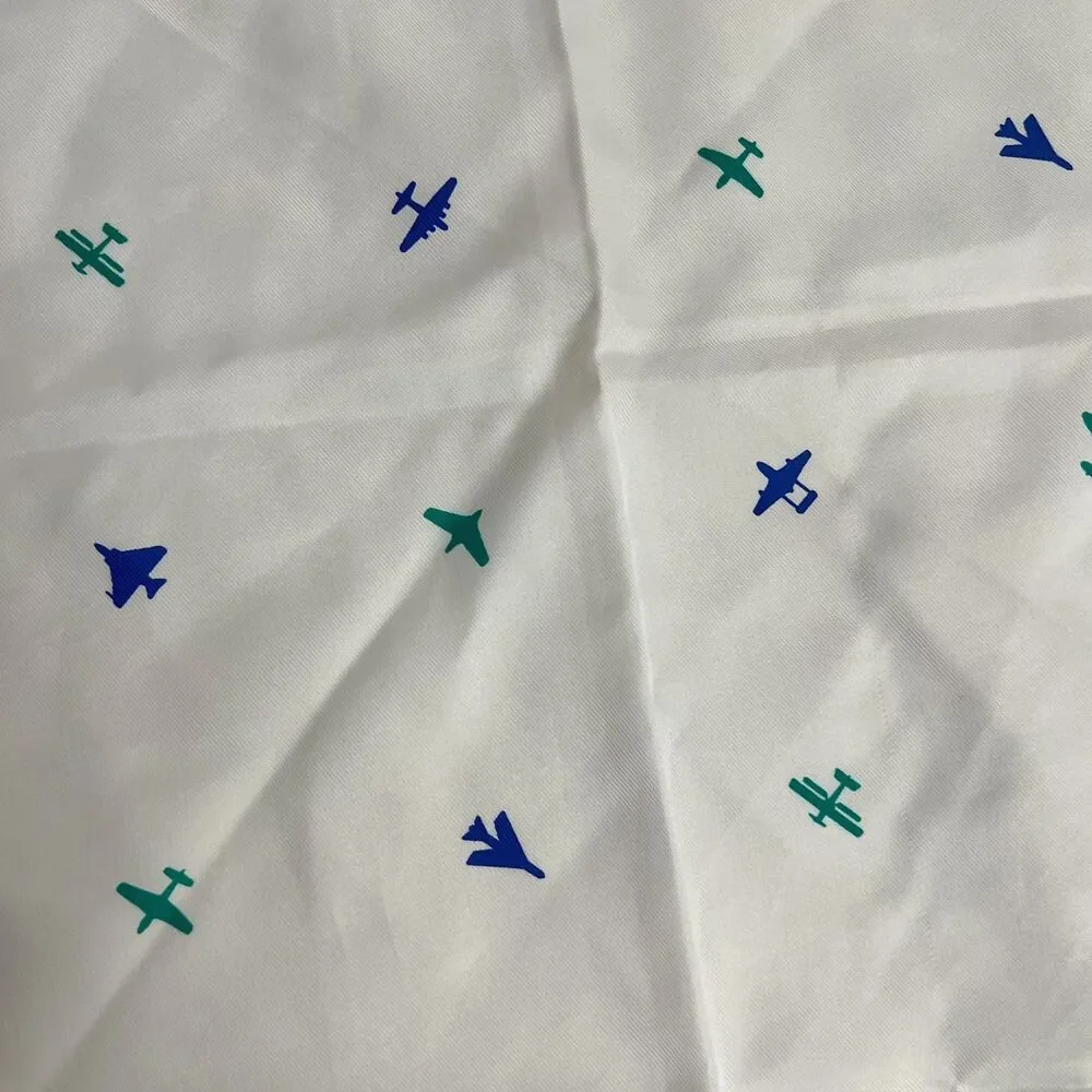 White Blue and Green Planes Square Scarf 26